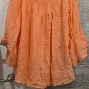 Zac & Rachel Vibrant Coral Blouse 1X